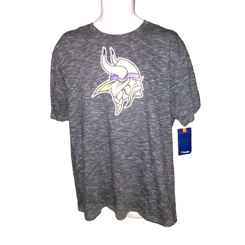 NWT Fanatics Minnesota Vikings T Shirt Mens XL Black Grey NFL Football